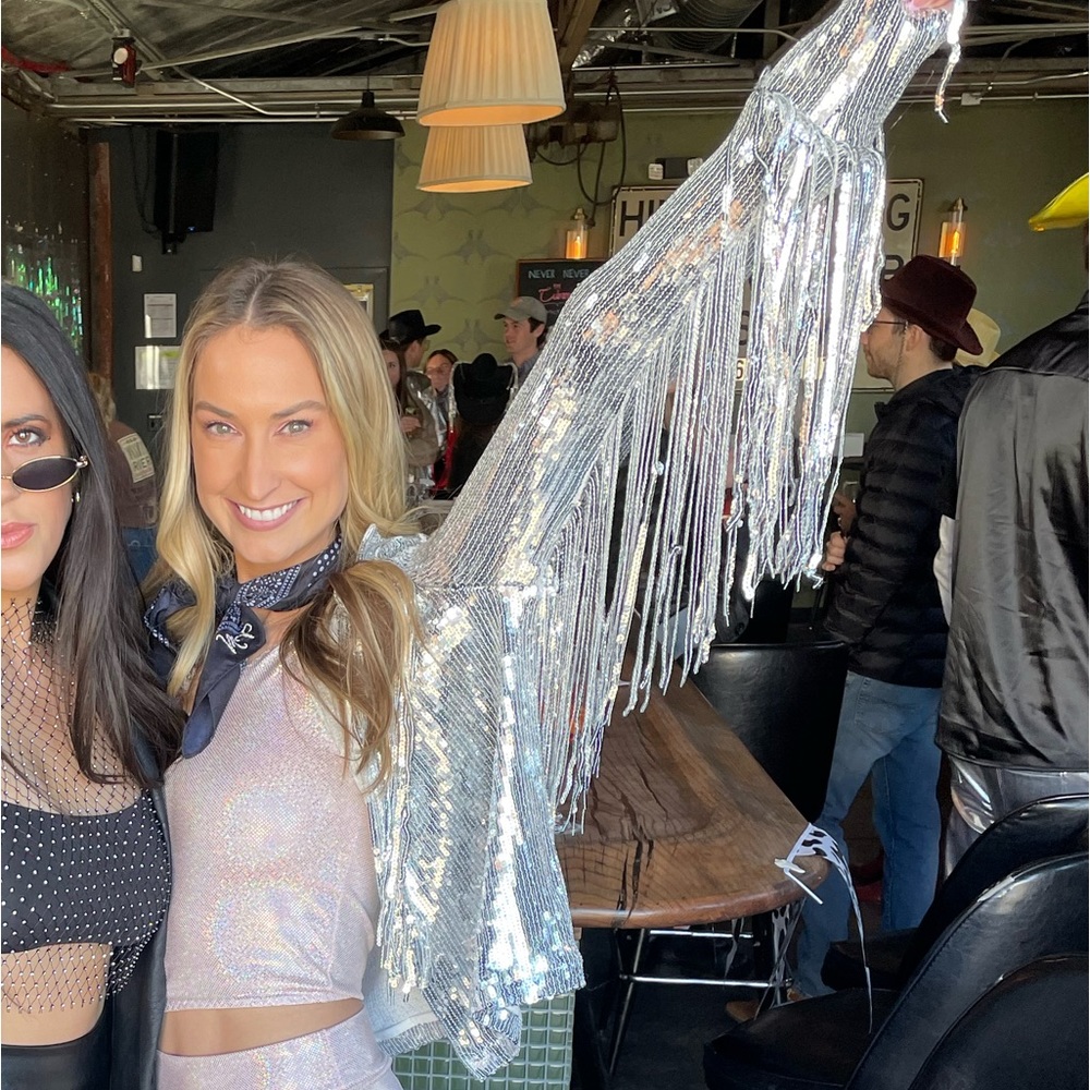 Silver Sequin Fringe Jacket
